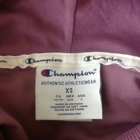 new Size EXTRA SMALL Champion Women's Velour Hoodie in MIDNIGHT ASTER PINK color - Picture 2 of 8